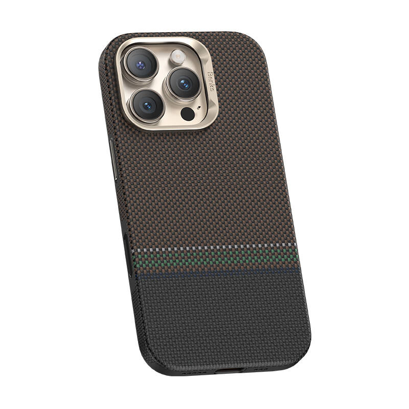 Apple iPhone 16 Pro Max Kılıf M-safe Şarj Özellikli Karbon Fiber Tasarımlı Benks Prestige ArmorPro Kevlar Kapak - 6