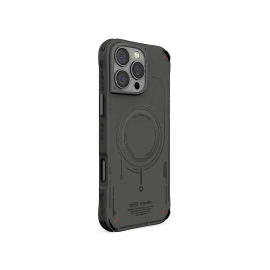 Apple iPhone 16 Pro Max Kılıf M-safe Şarj Özellikli Metal Kamera Çerçeveli Skinarma Mecha Serisi Kapak - 6