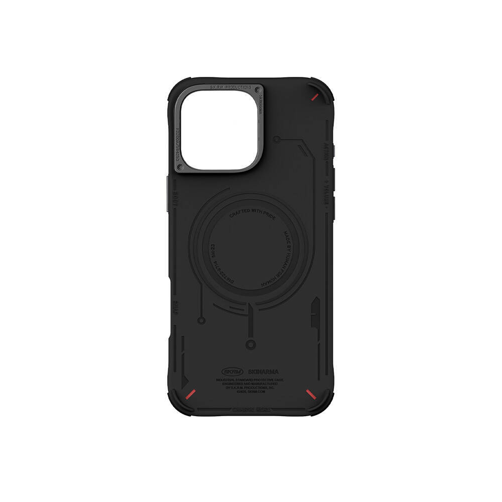 Apple iPhone 16 Pro Max Kılıf M-safe Şarj Özellikli Metal Kamera Çerçeveli Skinarma Mecha Serisi Kapak - 9