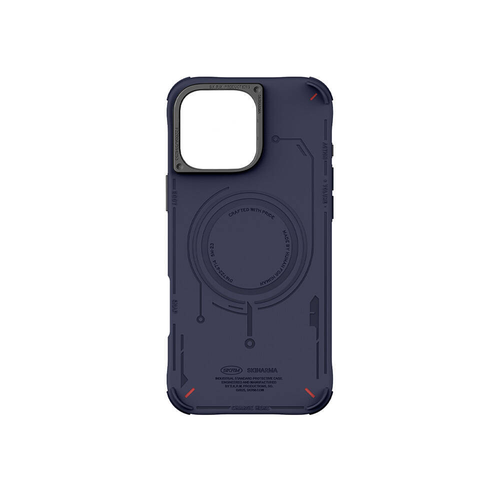 Apple iPhone 16 Pro Max Kılıf M-safe Şarj Özellikli Metal Kamera Çerçeveli Skinarma Mecha Serisi Kapak - 12