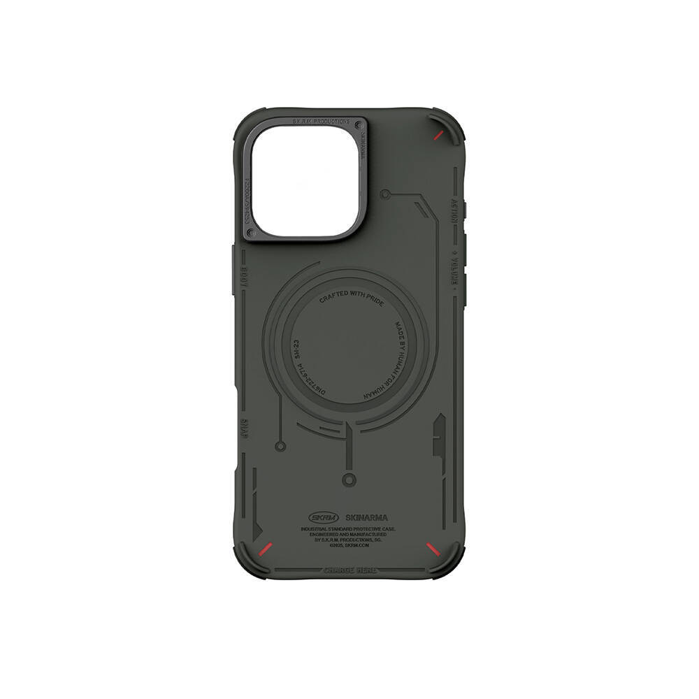 Apple iPhone 16 Pro Max Kılıf M-safe Şarj Özellikli Metal Kamera Çerçeveli Skinarma Mecha Serisi Kapak - 13