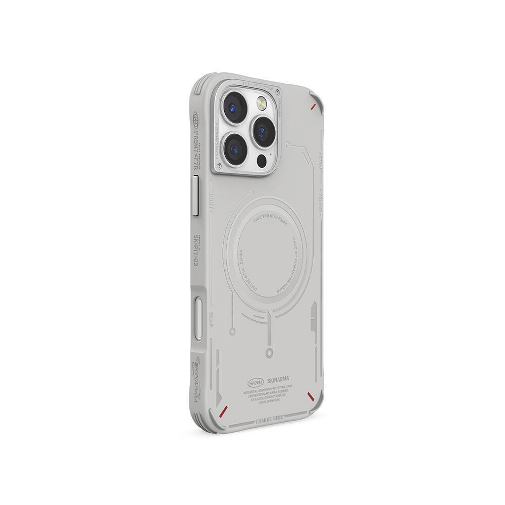 Apple iPhone 16 Pro Max Kılıf M-safe Şarj Özellikli Metal Kamera Çerçeveli Skinarma Mecha Serisi Kapak - 14