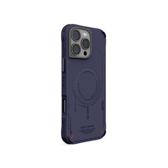 Apple iPhone 16 Pro Max Kılıf M-safe Şarj Özellikli Metal Kamera Çerçeveli Skinarma Mecha Serisi Kapak - 15