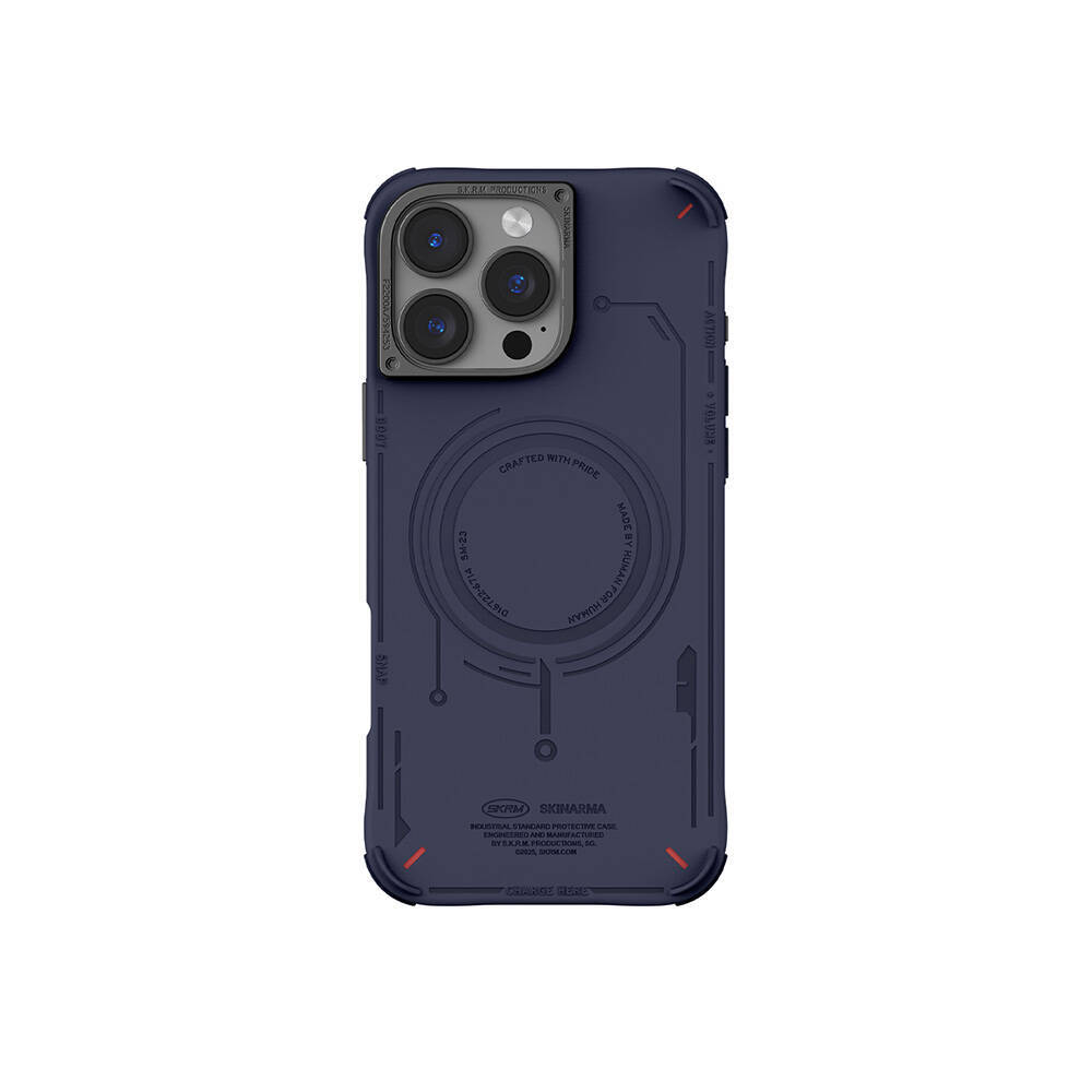 Apple iPhone 16 Pro Max Kılıf M-safe Şarj Özellikli Metal Kamera Çerçeveli Skinarma Mecha Serisi Kapak - 2