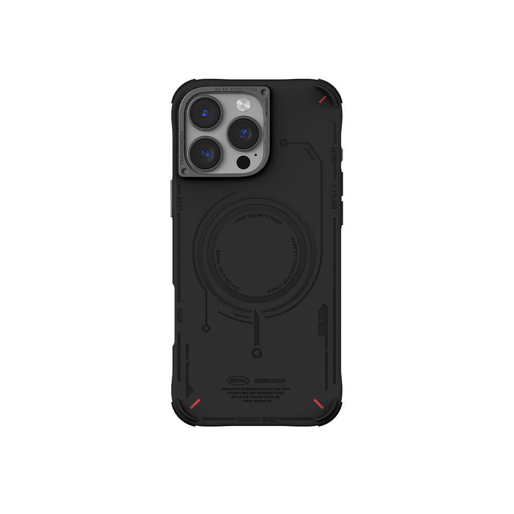 Apple iPhone 16 Pro Max Kılıf M-safe Şarj Özellikli Metal Kamera Çerçeveli Skinarma Mecha Serisi Kapak - 1