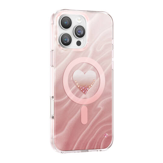 Apple iPhone 16 Pro Max Kılıf M-Safe Şarj Özellikli Orjinal Swarovski Taşlı Zore Paris Rovix Sert PC Kapak - 10