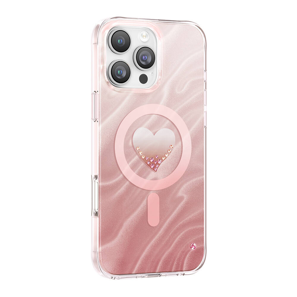 Apple iPhone 16 Pro Max Kılıf M-Safe Şarj Özellikli Orjinal Swarovski Taşlı Zore Paris Rovix Sert PC Kapak - 10