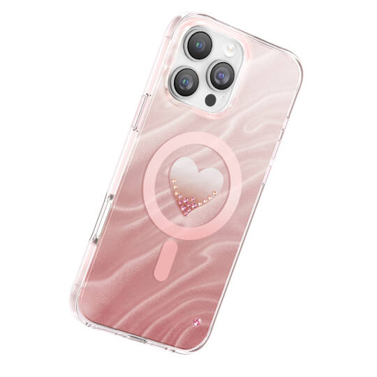 Apple iPhone 16 Pro Max Kılıf M-Safe Şarj Özellikli Orjinal Swarovski Taşlı Zore Paris Rovix Sert PC Kapak - 11