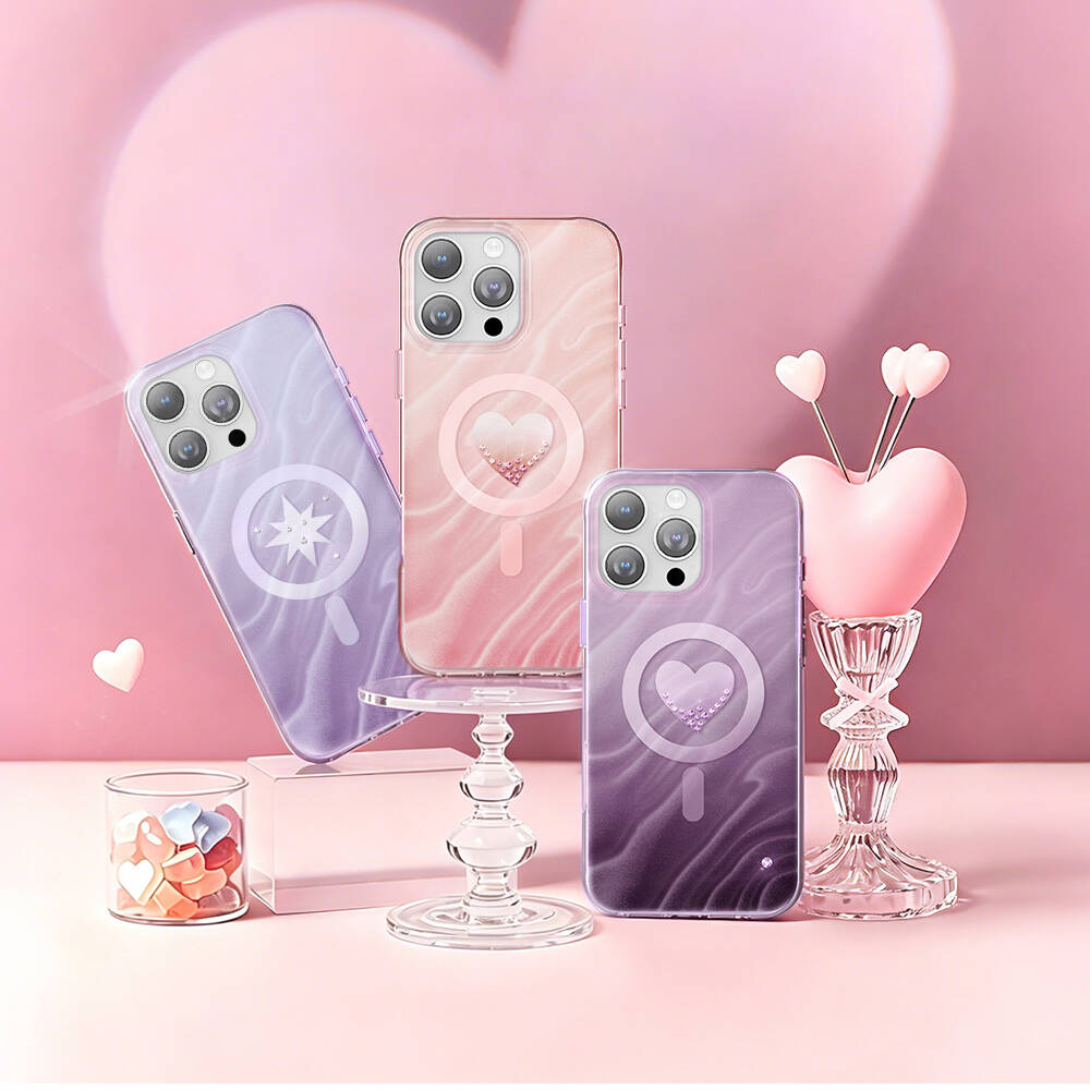 Apple iPhone 16 Pro Max Kılıf M-Safe Şarj Özellikli Orjinal Swarovski Taşlı Zore Paris Rovix Sert PC Kapak - 19
