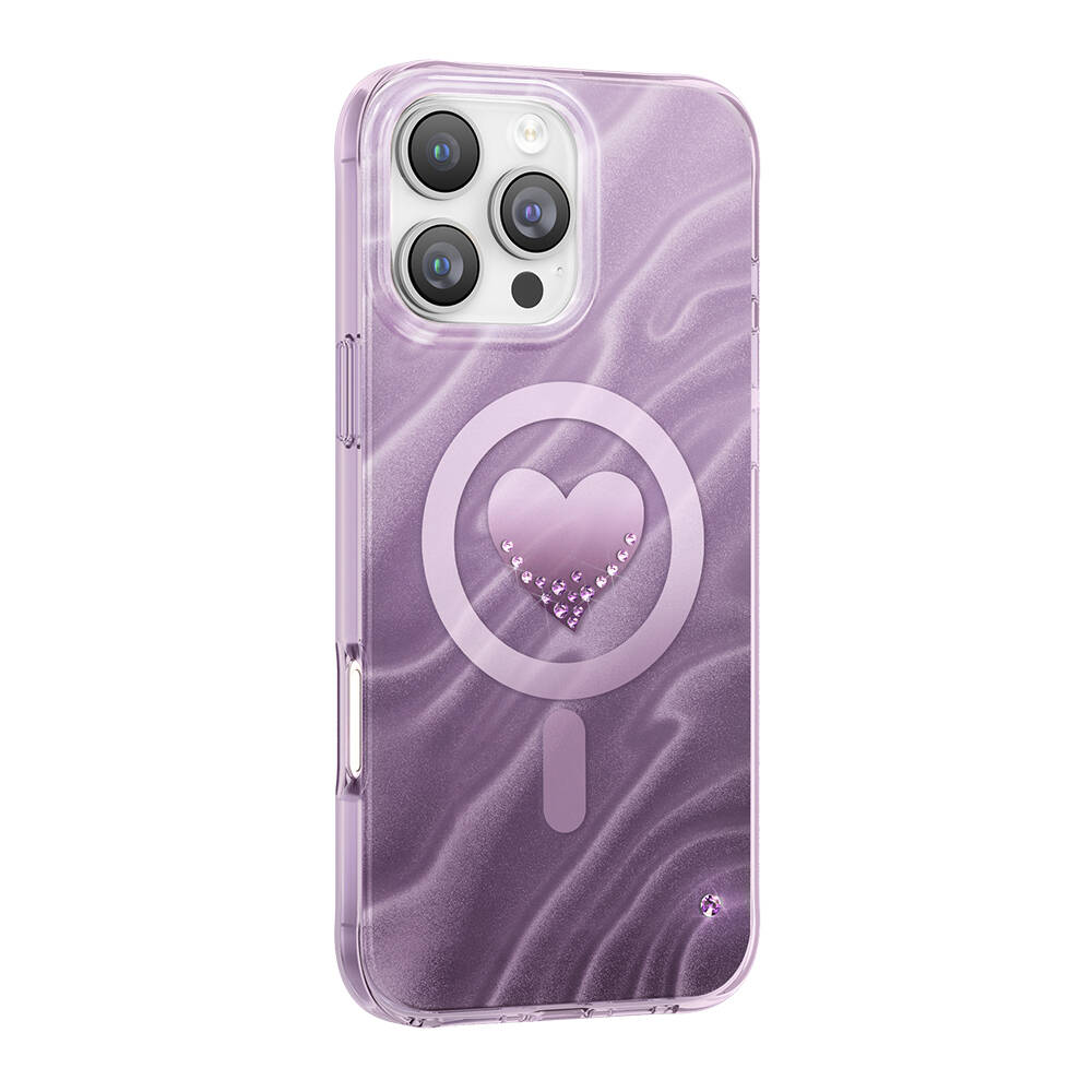 Apple iPhone 16 Pro Max Kılıf M-Safe Şarj Özellikli Orjinal Swarovski Taşlı Zore Paris Rovix Sert PC Kapak - 1