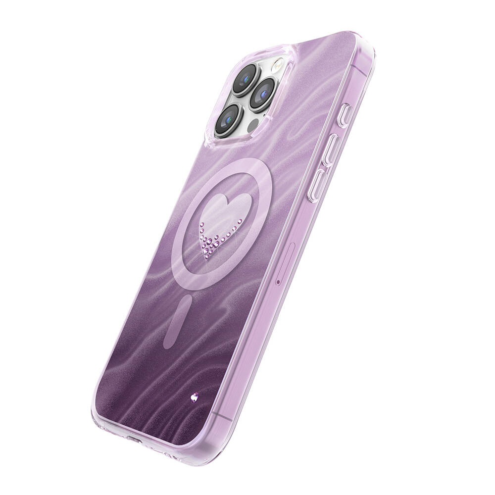 Apple iPhone 16 Pro Max Kılıf M-Safe Şarj Özellikli Orjinal Swarovski Taşlı Zore Paris Rovix Sert PC Kapak - 3