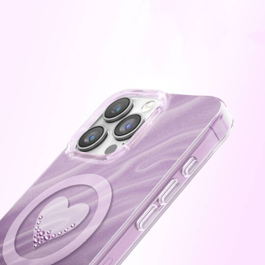 Apple iPhone 16 Pro Max Kılıf M-Safe Şarj Özellikli Orjinal Swarovski Taşlı Zore Paris Rovix Sert PC Kapak - 4