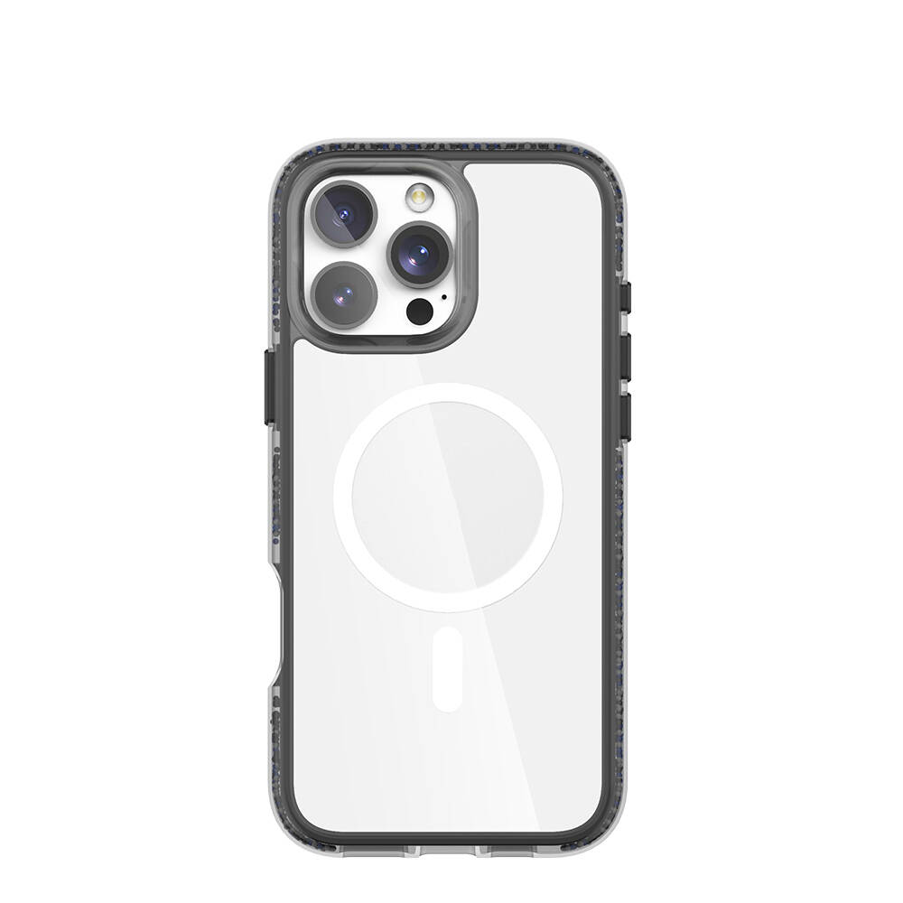 Apple iPhone 16 Pro Max Kılıf M-safe Şarj Özellikli Raptic AirJoy Serisi Boncuk Tasarımlı Şeffaf Kapak - 10