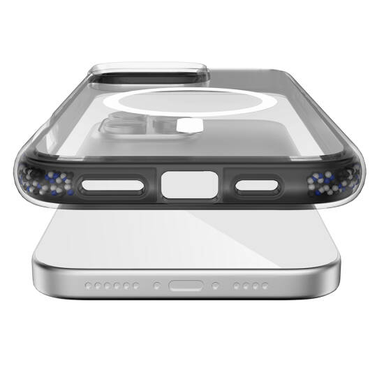 Apple iPhone 16 Pro Max Kılıf M-safe Şarj Özellikli Raptic AirJoy Serisi Boncuk Tasarımlı Şeffaf Kapak - 8