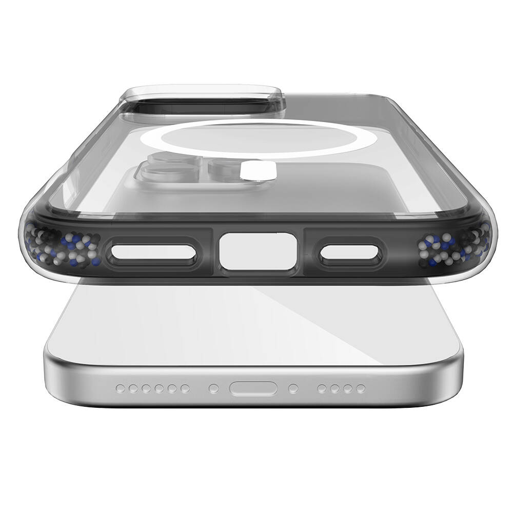 Apple iPhone 16 Pro Max Kılıf M-safe Şarj Özellikli Raptic AirJoy Serisi Boncuk Tasarımlı Şeffaf Kapak - 8