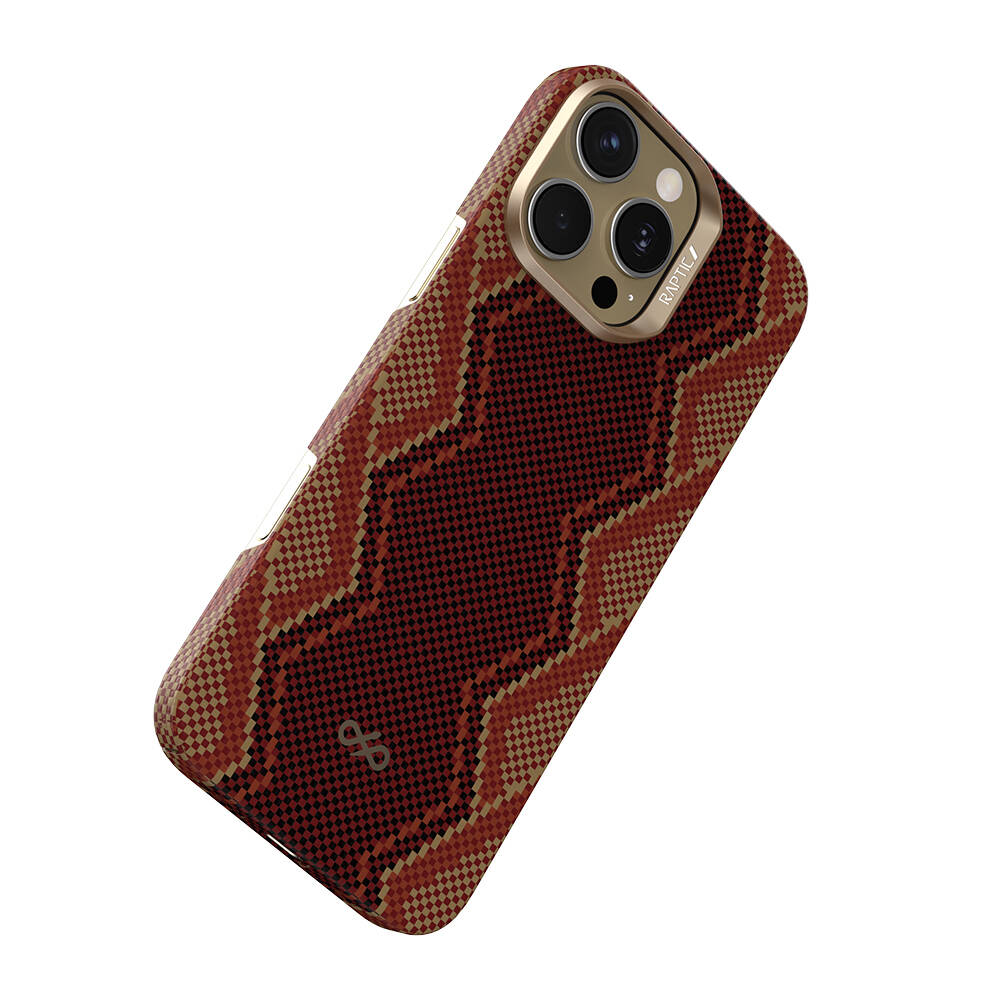 Apple iPhone 16 Pro Max Kılıf M-safe Şarj Özellikli Raptic Aramid Skin Bionic Serisi Karbon Kapak - 7