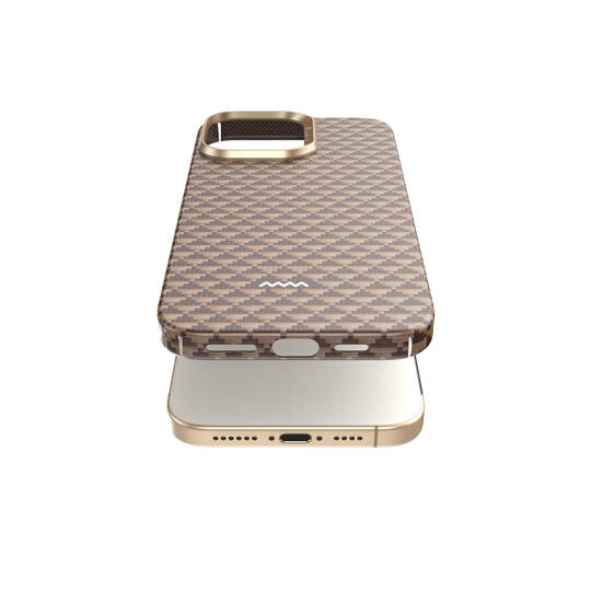 Apple iPhone 16 Pro Max Kılıf M-safe Şarj Özellikli Raptic Aramid Skin Origin Serisi Karbon Kapak - 7