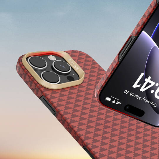 Apple iPhone 16 Pro Max Kılıf M-safe Şarj Özellikli Raptic Aramid Skin Origin Serisi Karbon Kapak - 11