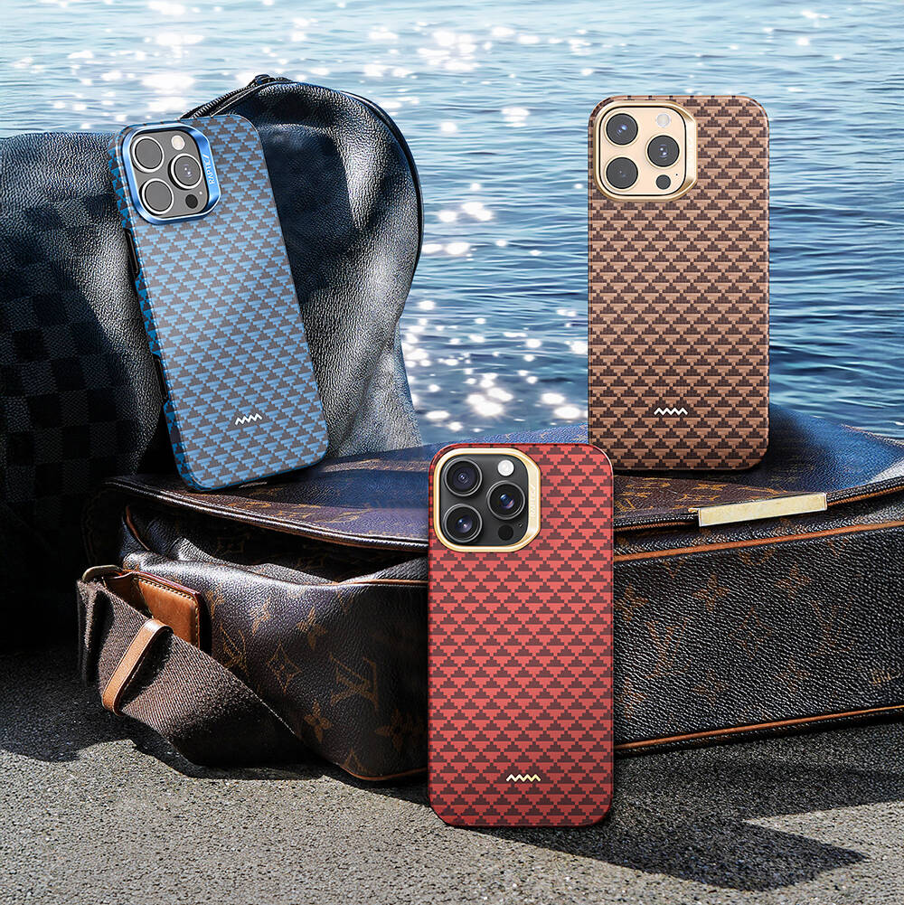 Apple iPhone 16 Pro Max Kılıf M-safe Şarj Özellikli Raptic Aramid Skin Origin Serisi Karbon Kapak - 14