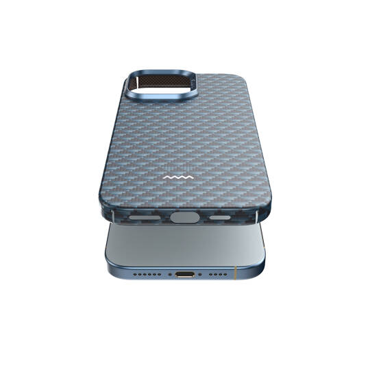 Apple iPhone 16 Pro Max Kılıf M-safe Şarj Özellikli Raptic Aramid Skin Origin Serisi Karbon Kapak - 19