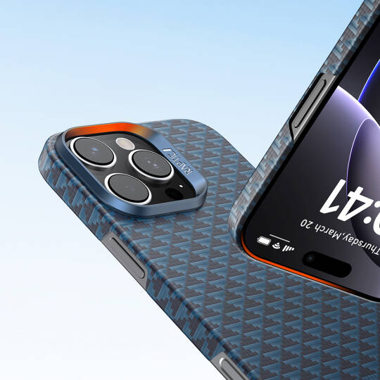 Apple iPhone 16 Pro Max Kılıf M-safe Şarj Özellikli Raptic Aramid Skin Origin Serisi Karbon Kapak - 23