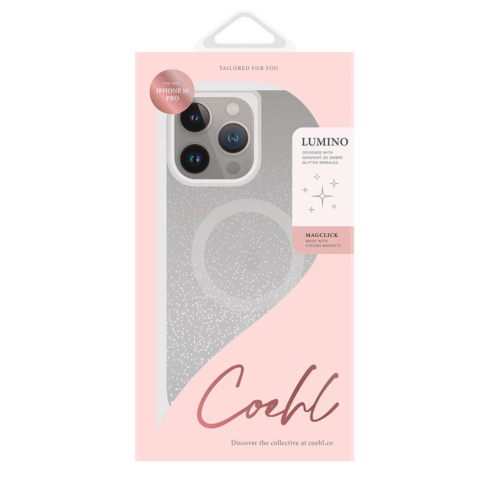Apple iPhone 16 Pro Max Kılıf M-safe Şarj Özellikli Simli Arka Yüzey Askı Aparatlı Coehl Lumino Kapak - 14
