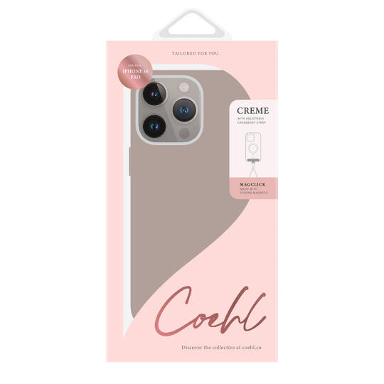 Apple iPhone 16 Pro Max Kılıf M-safe Şarj Özellikli Soft Arka Yüzey Askı İpli Coehl Creme Kapak - 4