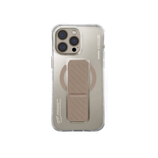 Apple iPhone 16 Pro Max Kılıf M-safe Şarj Özellikli Teknoloji Desenli Standlı Skinarma Axon Kapak - 4