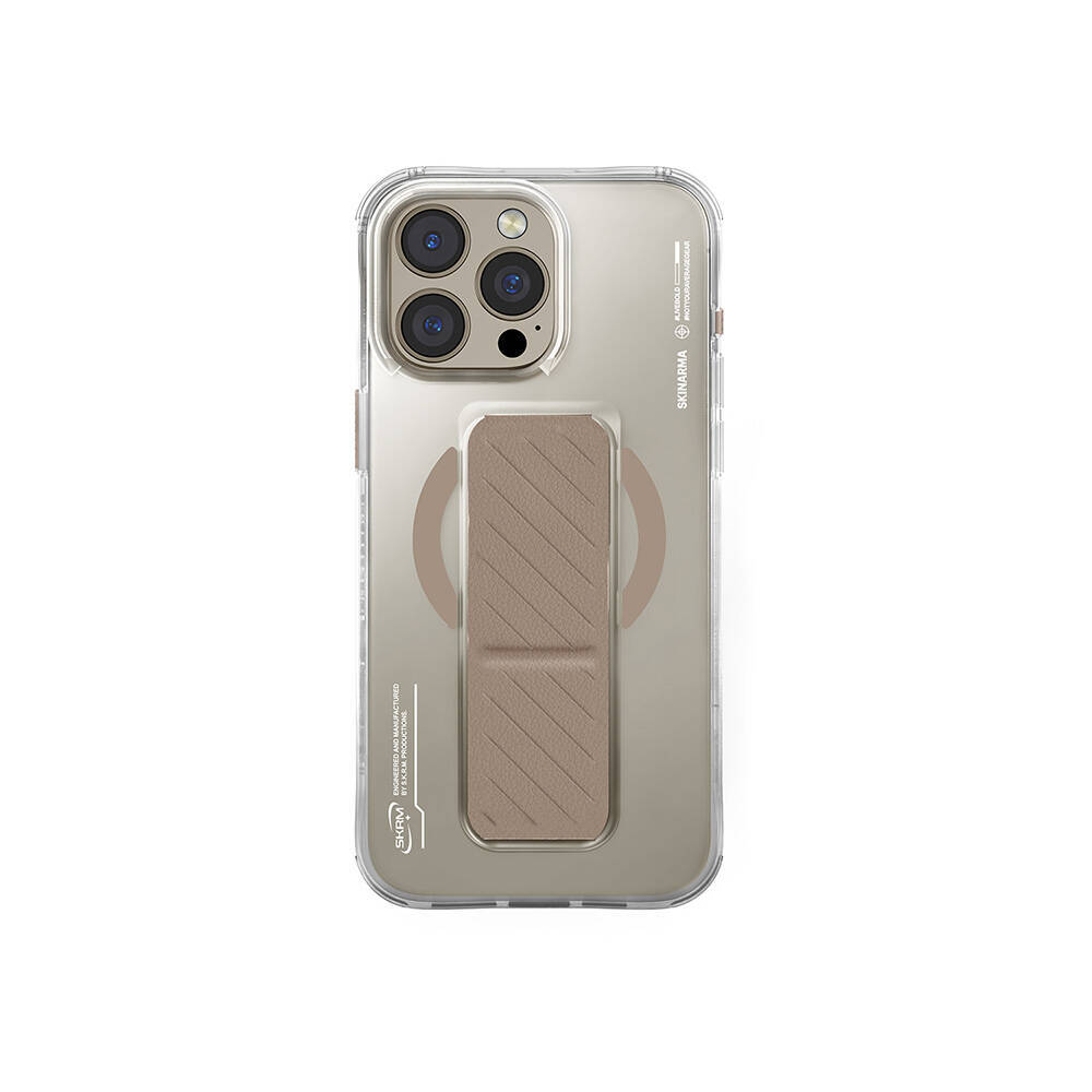 Apple iPhone 16 Pro Max Kılıf M-safe Şarj Özellikli Teknoloji Desenli Standlı Skinarma Axon Kapak - 4