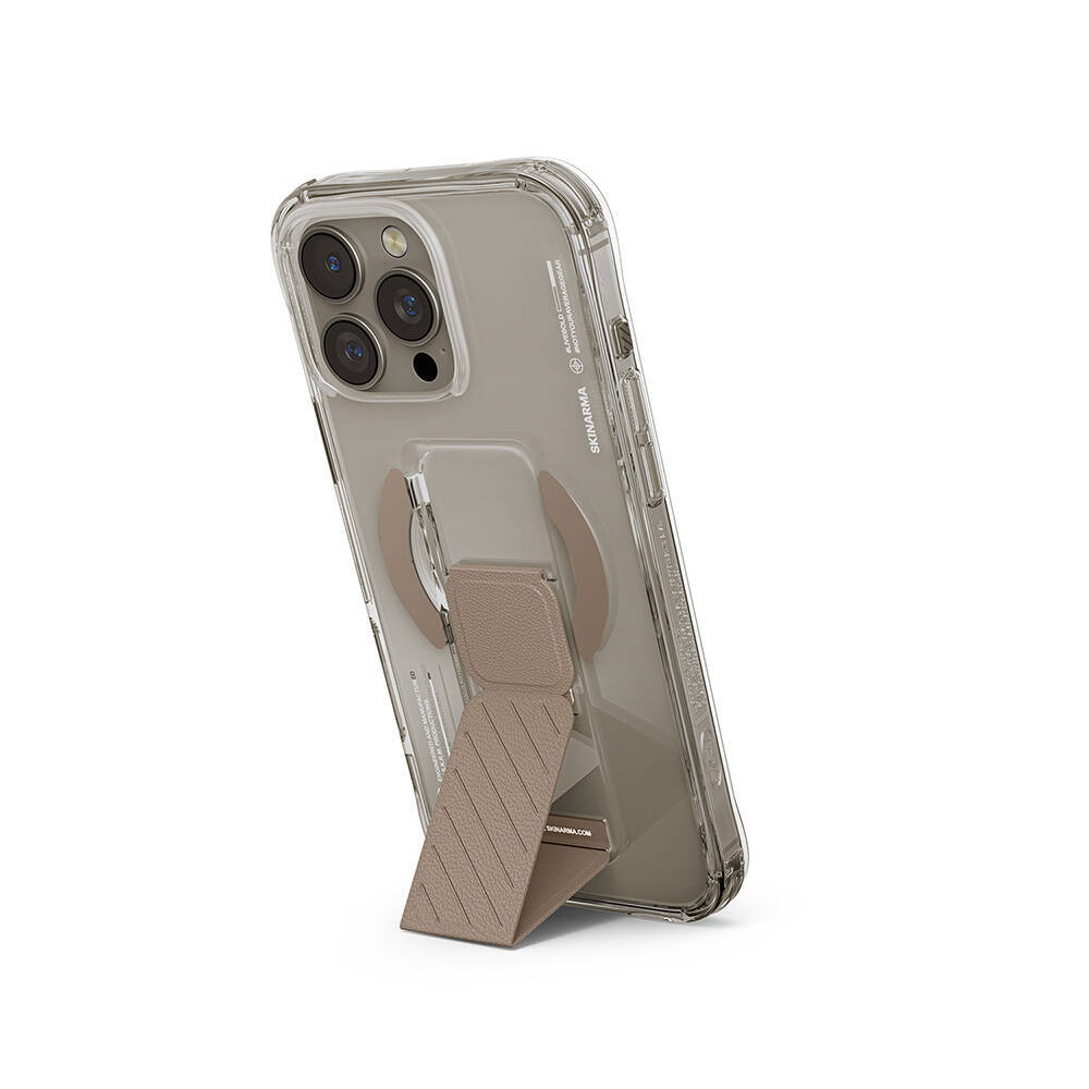 Apple iPhone 16 Pro Max Kılıf M-safe Şarj Özellikli Teknoloji Desenli Standlı Skinarma Axon Kapak - 5