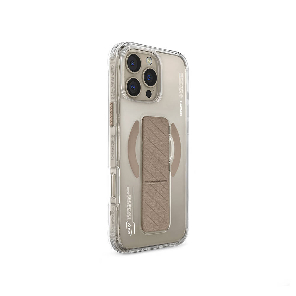 Apple iPhone 16 Pro Max Kılıf M-safe Şarj Özellikli Teknoloji Desenli Standlı Skinarma Axon Kapak - 9