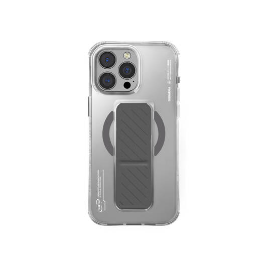 Apple iPhone 16 Pro Max Kılıf M-safe Şarj Özellikli Teknoloji Desenli Standlı Skinarma Axon Kapak Titanyum