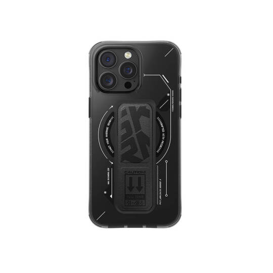 Apple iPhone 16 Pro Max Kılıf M-safe Şarj Özellikli Teknoloji Desenli Standlı Skinarma Helio Kapak - 4