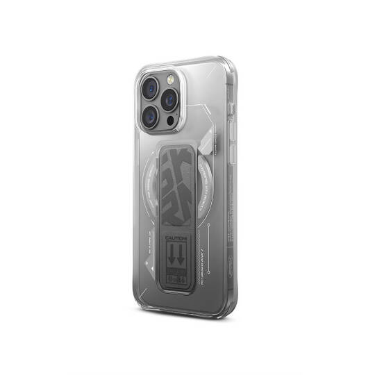 Apple iPhone 16 Pro Max Kılıf M-safe Şarj Özellikli Teknoloji Desenli Standlı Skinarma Helio Kapak - 5