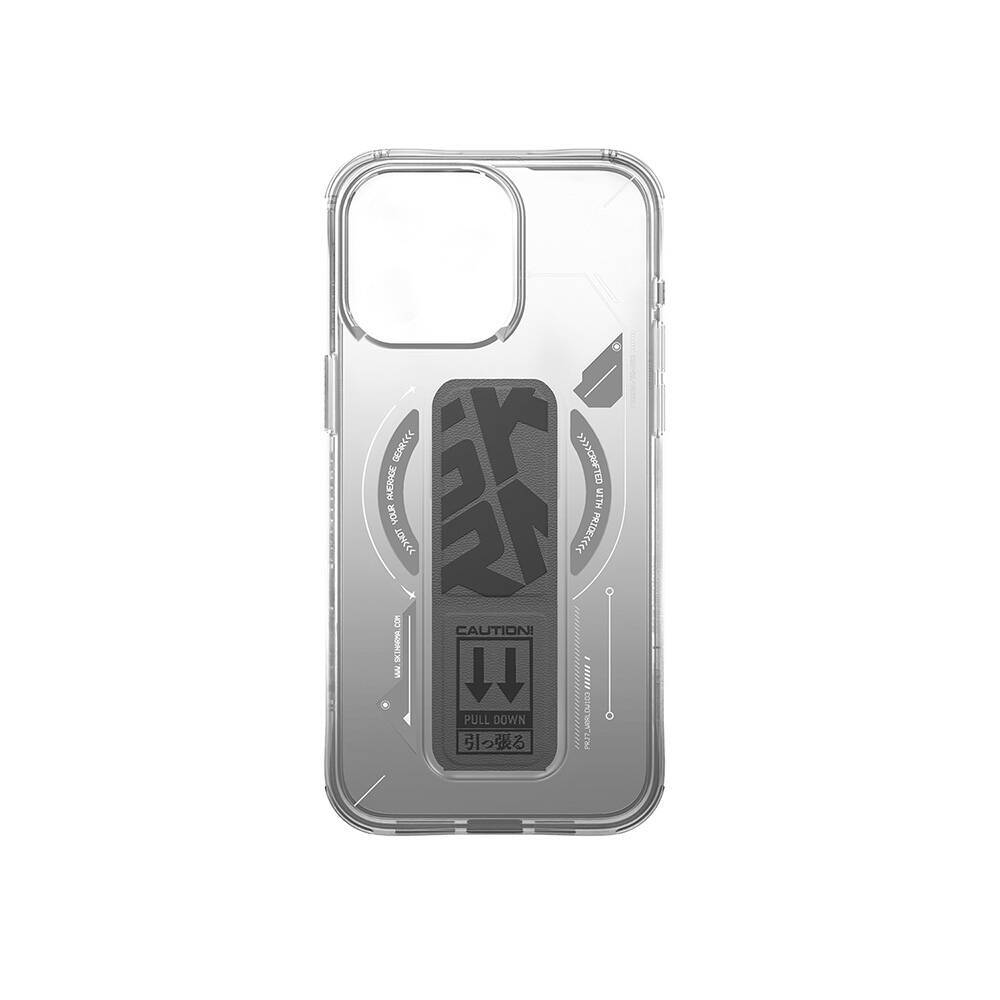 Apple iPhone 16 Pro Max Kılıf M-safe Şarj Özellikli Teknoloji Desenli Standlı Skinarma Helio Kapak - 7