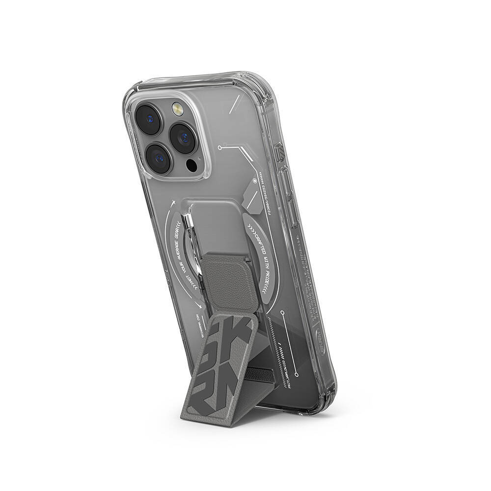 Apple iPhone 16 Pro Max Kılıf M-safe Şarj Özellikli Teknoloji Desenli Standlı Skinarma Helio Kapak - 8