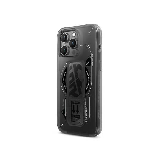 Apple iPhone 16 Pro Max Kılıf M-safe Şarj Özellikli Teknoloji Desenli Standlı Skinarma Helio Kapak - 9