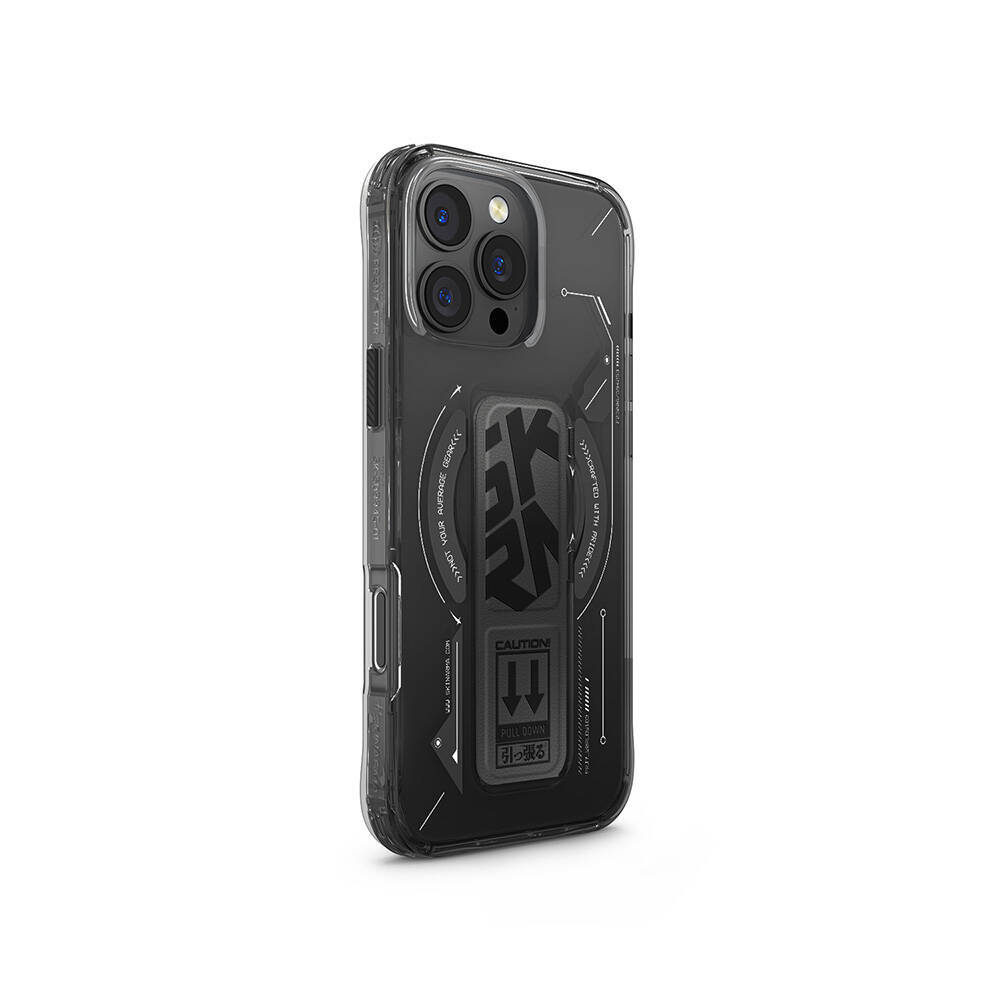 Apple iPhone 16 Pro Max Kılıf M-safe Şarj Özellikli Teknoloji Desenli Standlı Skinarma Helio Kapak - 10