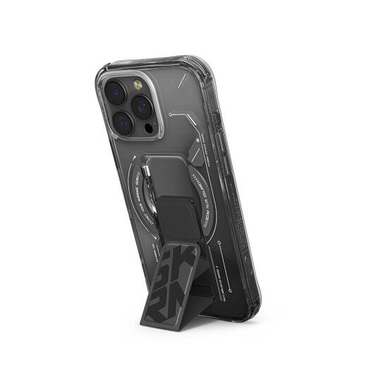 Apple iPhone 16 Pro Max Kılıf M-safe Şarj Özellikli Teknoloji Desenli Standlı Skinarma Helio Kapak - 11