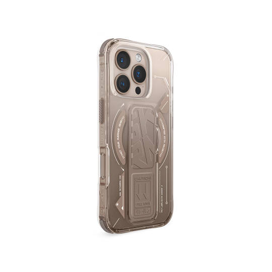 Apple iPhone 16 Pro Max Kılıf M-safe Şarj Özellikli Teknoloji Desenli Standlı Skinarma Helio Kapak - 13