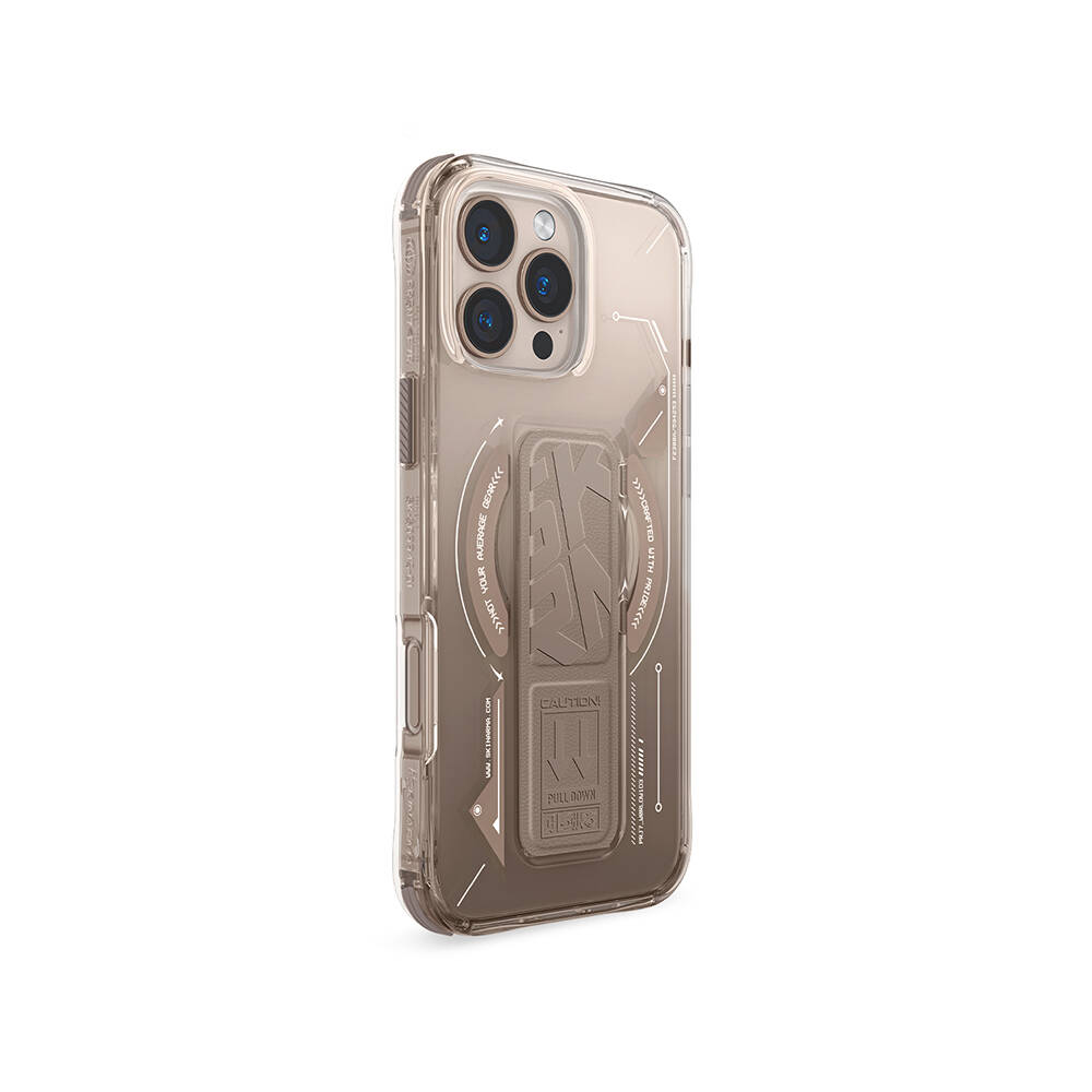 Apple iPhone 16 Pro Max Kılıf M-safe Şarj Özellikli Teknoloji Desenli Standlı Skinarma Helio Kapak - 14