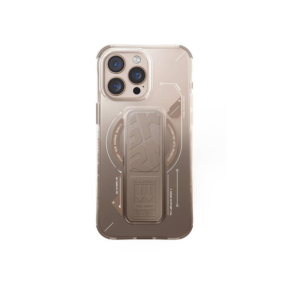 Apple iPhone 16 Pro Max Kılıf M-safe Şarj Özellikli Teknoloji Desenli Standlı Skinarma Helio Kapak - 1