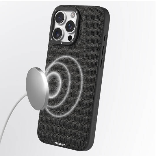 Apple iPhone 16 Pro Max Kılıf M-safe Şarj Özellikli Youngkit Canvas Serisi Kapak - 15