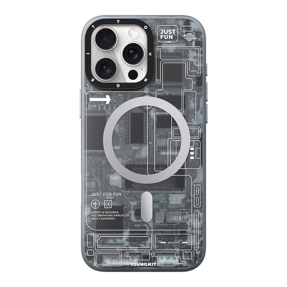 Apple iPhone 16 Pro Max Kılıf M-safe Şarj Özellikli Youngkit Technology Serisi Kapak - 4