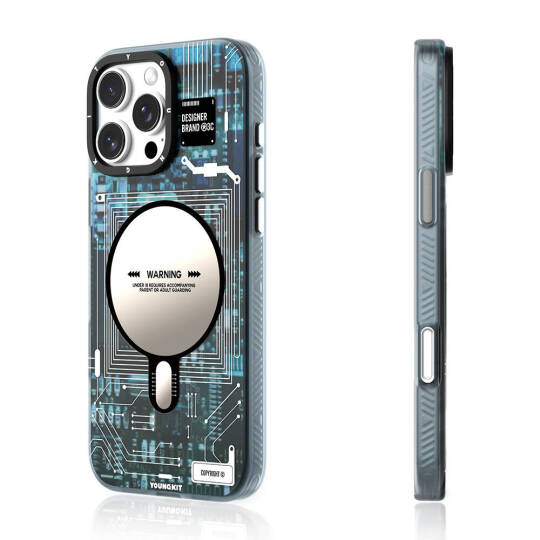 Apple iPhone 16 Pro Max Kılıf M-safe Şarj Özellikli Youngkit Technology Serisi Kapak - 5