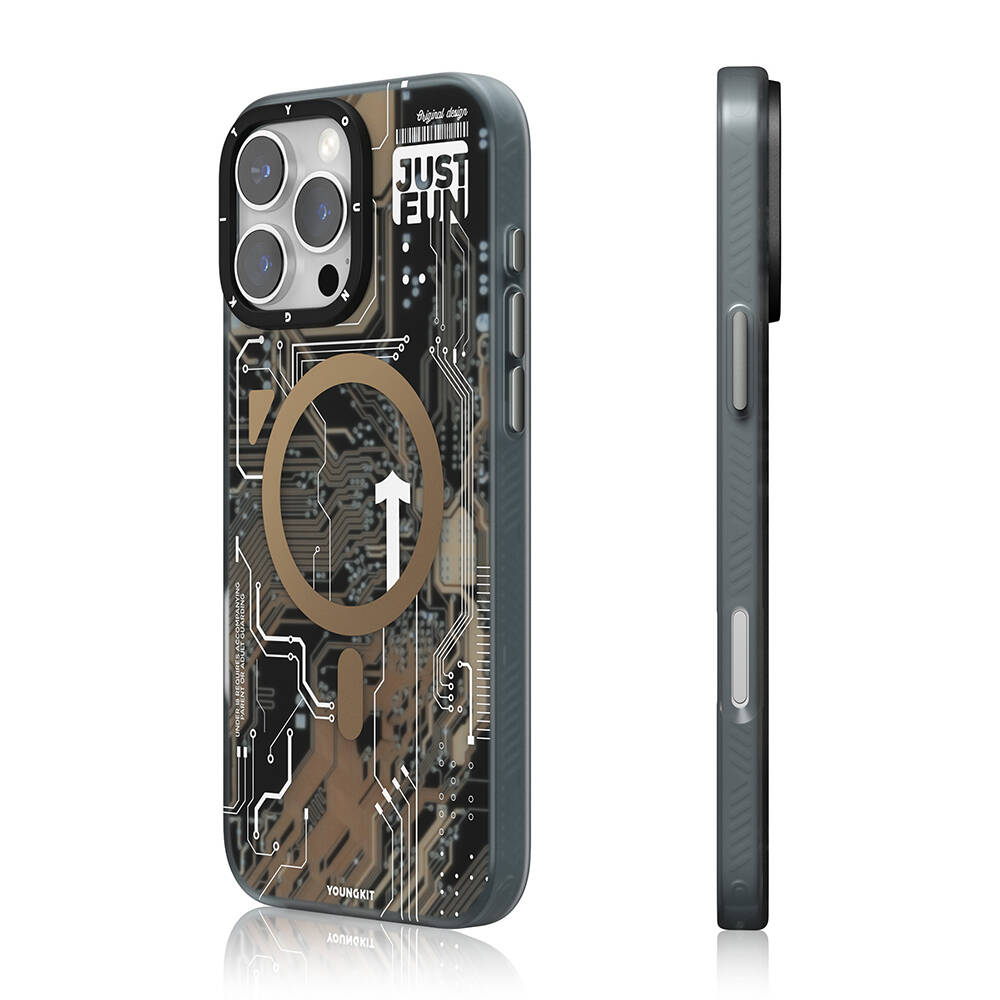 Apple iPhone 16 Pro Max Kılıf M-safe Şarj Özellikli Youngkit Technology Serisi Kapak - 7