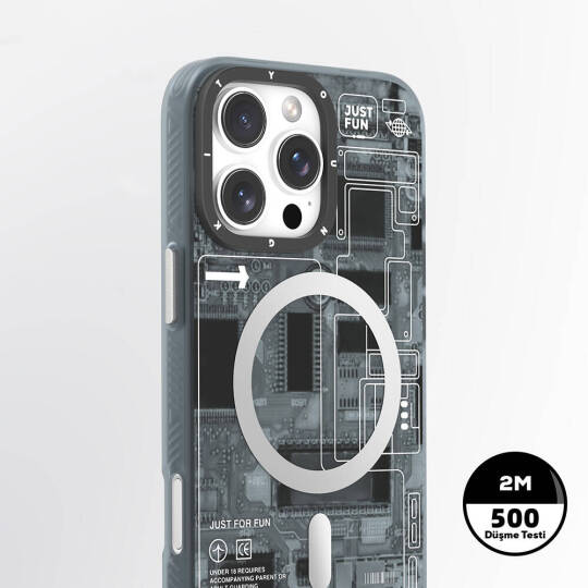 Apple iPhone 16 Pro Max Kılıf M-safe Şarj Özellikli Youngkit Technology Serisi Kapak - 9