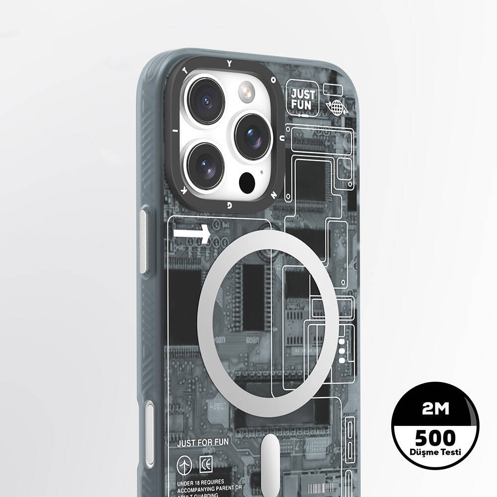 Apple iPhone 16 Pro Max Kılıf M-safe Şarj Özellikli Youngkit Technology Serisi Kapak - 9