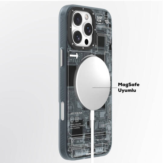 Apple iPhone 16 Pro Max Kılıf M-safe Şarj Özellikli Youngkit Technology Serisi Kapak - 11