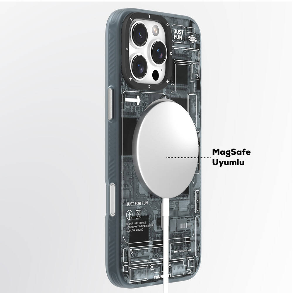 Apple iPhone 16 Pro Max Kılıf M-safe Şarj Özellikli Youngkit Technology Serisi Kapak - 11